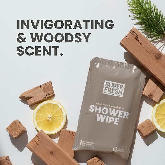 Super Fresh Shower Wipes Large Sandalwood Body Wipes - Image 7