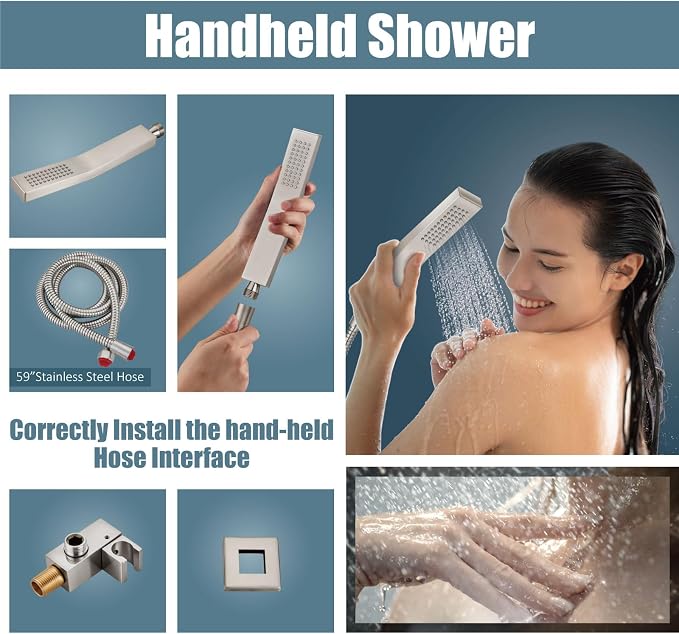 Aolemi Ceiling Mount Shower System Rain Shower Head - Image 4