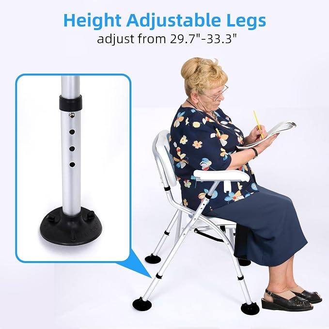 Shower Chair for Inside Shower, Foldable Shower Chair for Elderly and Disabled - Image 7