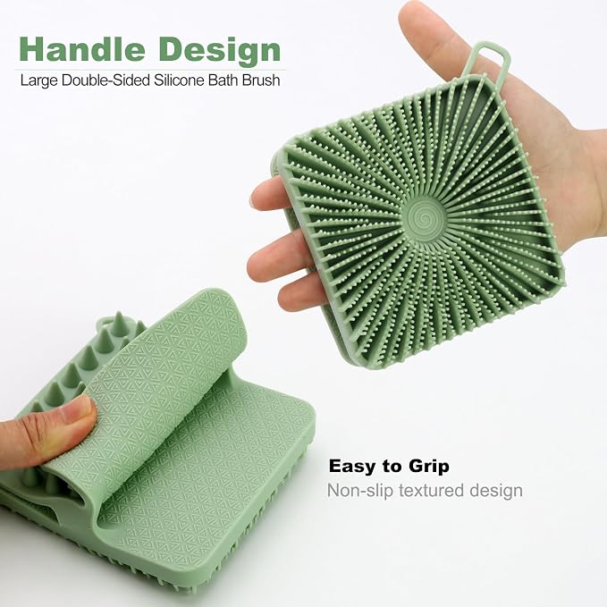 Silicone Body Scrubber, Silicone Loofah Double-Sided Body Brush, Silicone - Image 4
