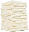 Cleanbear Wash Cloths 12 Pack, Cream Washcloths Set, 100% Cotton Waffle Weave – by Cleanbear
