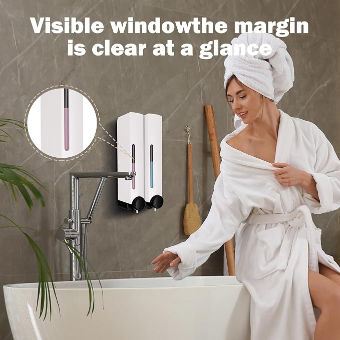 Shampoo and Conditioner Dispenser Bathroom Shower Soap Dispenser Wall Mounted - Image 4