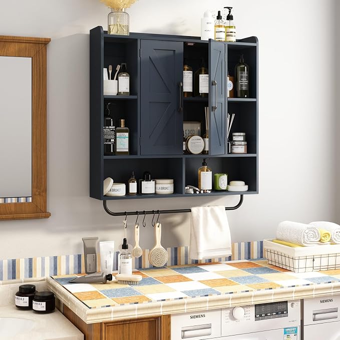 RUSTOWN Rustic Wood Wall Bathroom Cabinet, Farmhouse Medicine Cabinet Wall - Image 5