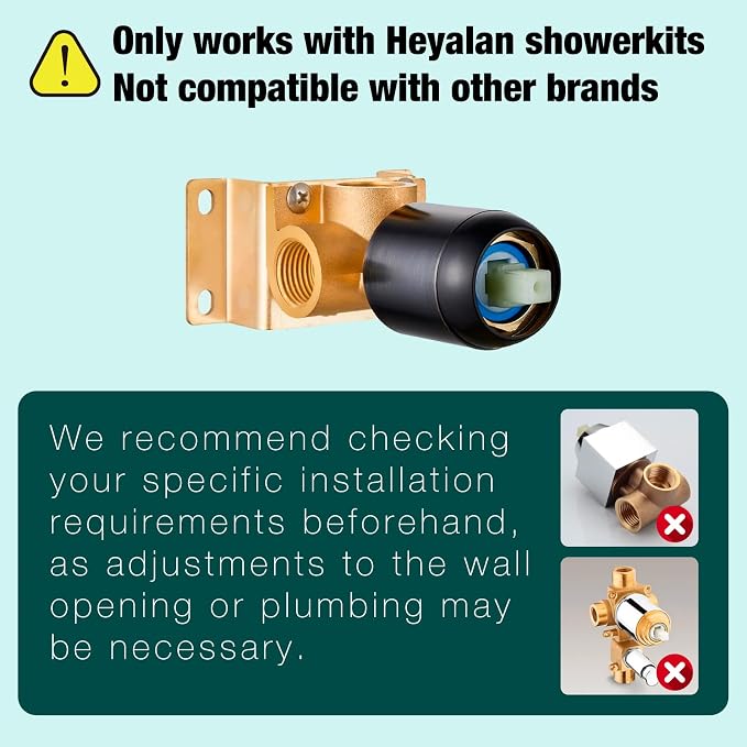 Heyalan 8 Inch Shower Head and Handle Set Square Shower Faucet Set Bathroom - Image 2