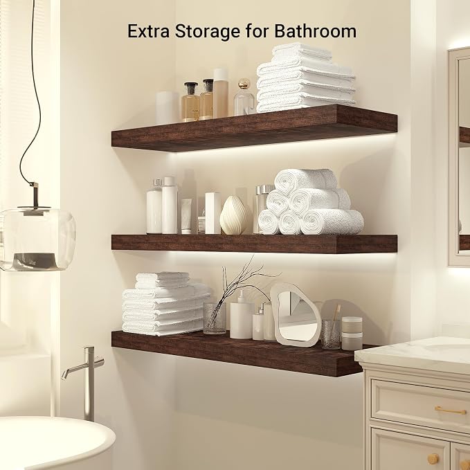 Heimlove 12 Inch Deep Floating Shelves, 48 x 12 inches Long, Large Display & - Image 5