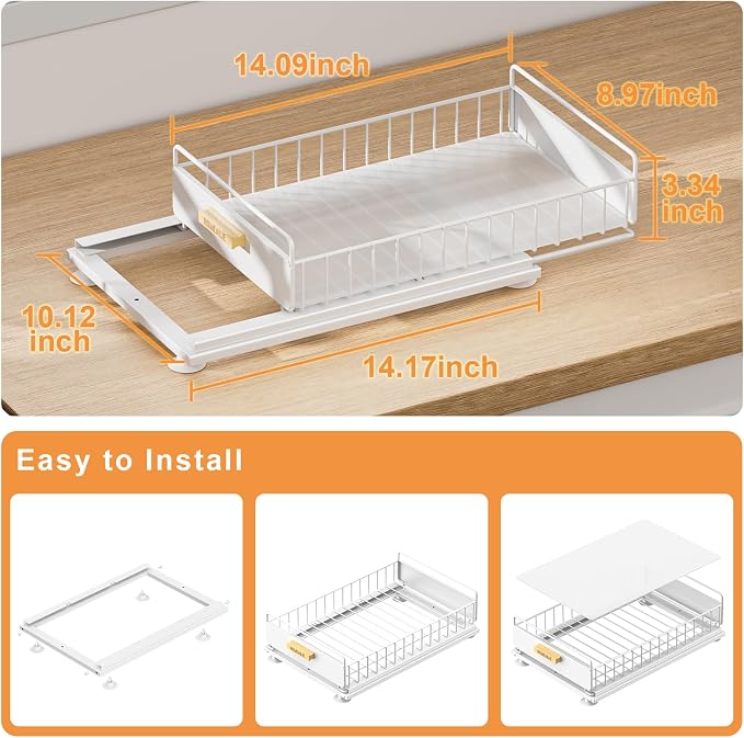 Under Sink Organizer, 2 Packs Under Sink Organizers and Storage, Slide Out Pull - Image 4