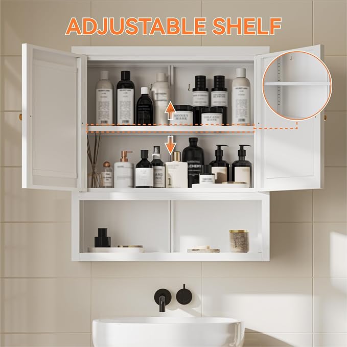 Metal Wall Cabinet, Over The Toilet Storage Cabinets, Wall Mounted Medicine - Image 4