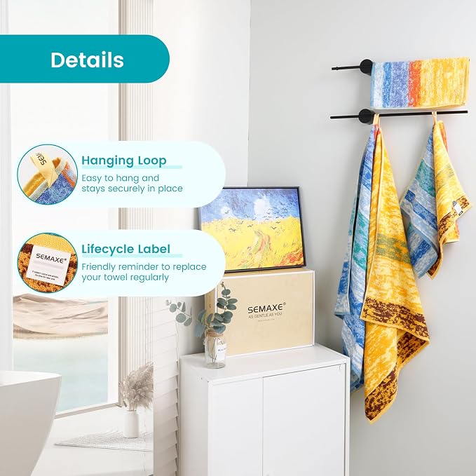 SEMAXE Colorful Bath Towel Set, 100% Cotton Bathroom Towels - Image 3