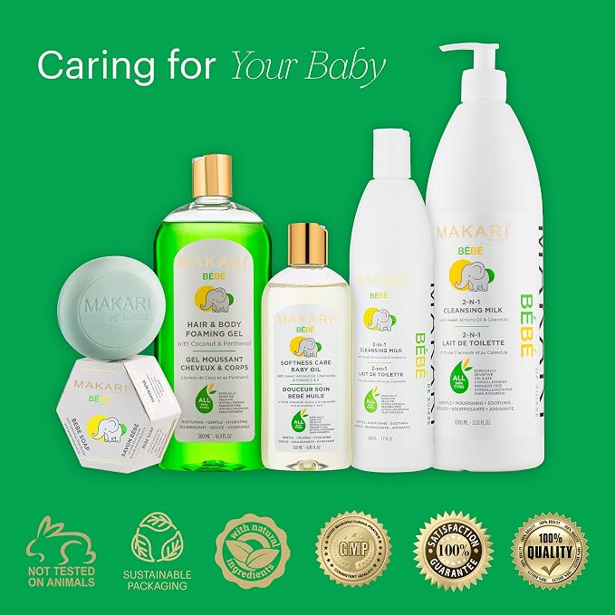 MAKARI Baby Care Bundle | Hypoallergenic Foaming Gel & Softness Care Baby Oil | - Image 5