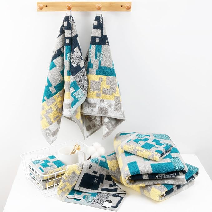 SEMAXE Bath Towel Set of 8 Include 2 Bath Towels 2 Hand Towels 4 Washcloths - Image 7