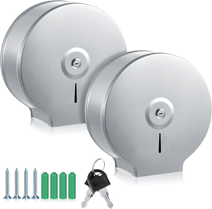Mifoci 2 Pcs Industrial Toilet Paper Holder Commercial Roll Dispenser Wall by Mifoci