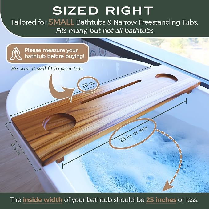 Fjord | Superior Teak Bathtub Tray Wood 29" - Image 3