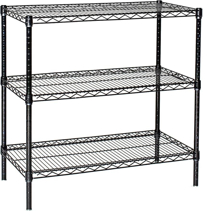 Omega 12" Deep x 24" Wide x 36" High 3 Tier Black Starter Shelving Unit by OmegaProductsCorporation
