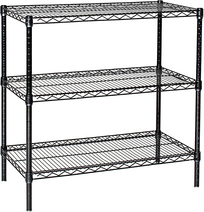 Omega 21" Deep x 48" Wide x 74" High 3 Tier Black Starter Shelving Unit by OmegaProductsCorporation