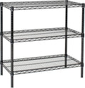 Omega 18" Deep x 54" Wide x 54" High 3 Tier Black Starter Shelving Unit by OmegaProductsCorporation