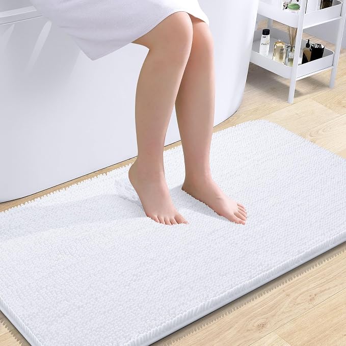 OLANLY Bathroom Rugs 44x24, Extra Soft Absorbent Chenille Bath Rugs, Rubber by OLANLY