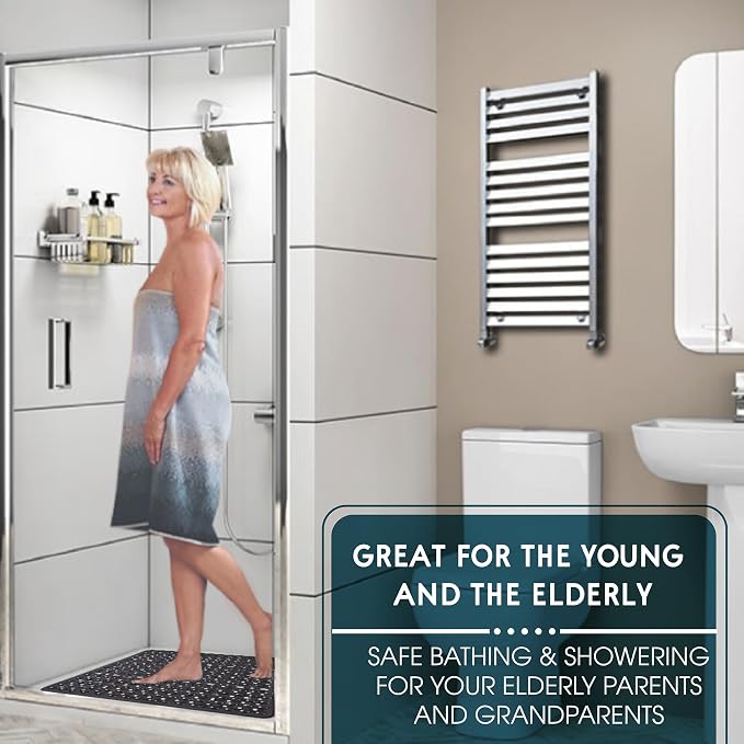 ENKOSI 21 x 21 inch Square Non-Slip Shower Mat – Anti-Slip Shower Mats - Image 6