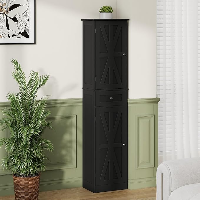 67" H Tall Bathroom Cabinet, Narrow Storage Cabinet - Image 3
