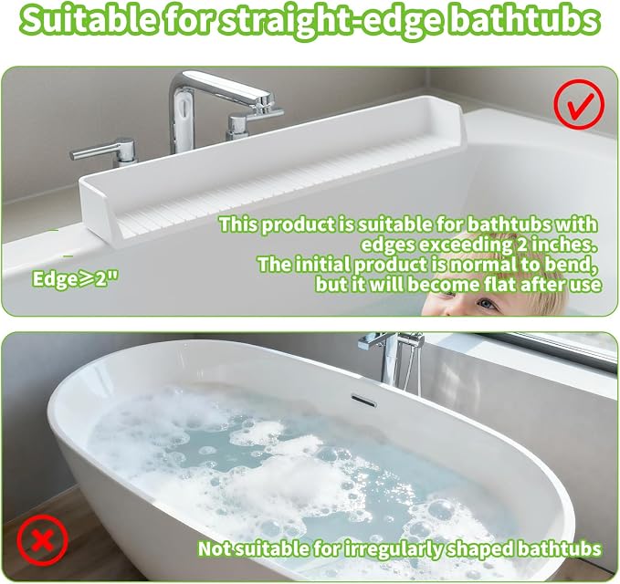 Splash Guard for Bathtub Kids, 2.62Ft Longer Silicone Bathtub Water Guards Play - Image 5