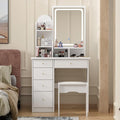 FUFU&GAGA Vanity Set with Rectangular Mirror, Makeup Vanity Dressing Table with by FUFUGAGA