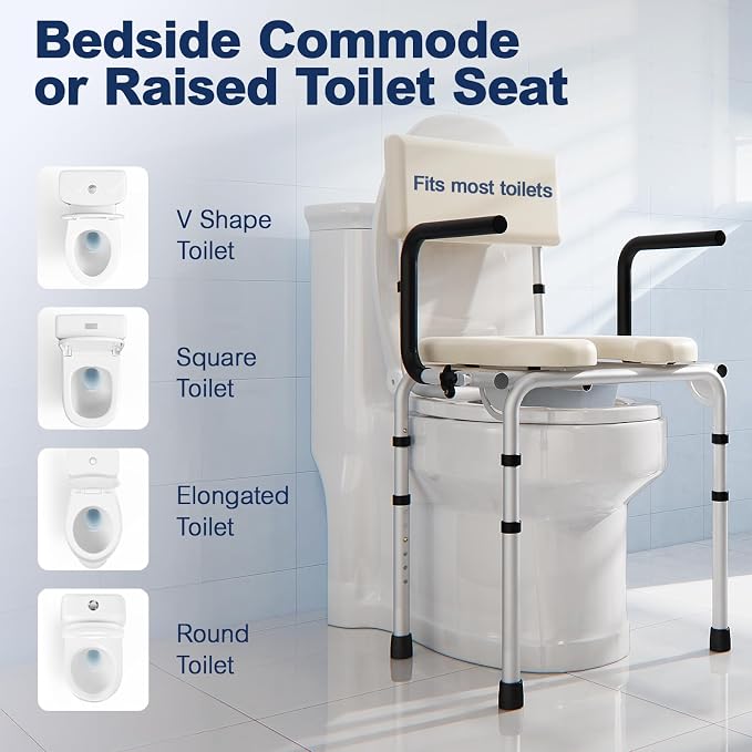 Drop Arm Bedside Commode, Commode Toilet - Image 8