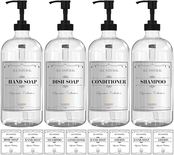 16 OZ Clear Glass Soap Dispenser by SunrisePremium