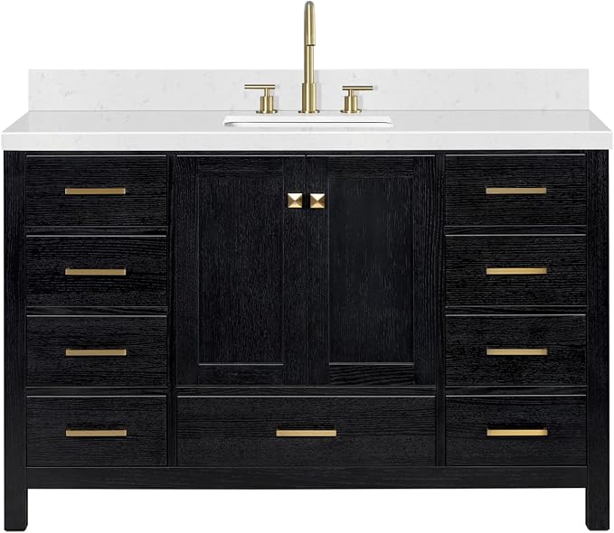 ARIEL Cambridge 54 Inch Single Rectangle Sink Bathroom Vanity - Image 11