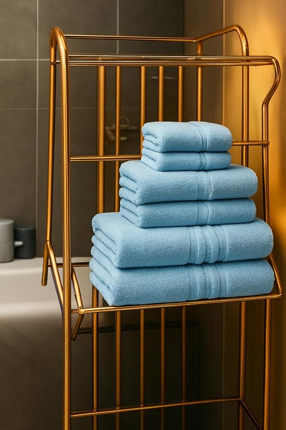 6 Pieces - Turkish Cotton - Luxury Towel Set - Image 3
