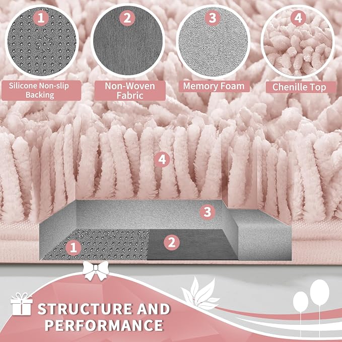 Yimobra Toilet Rugs U Shaped Washable, Extra Thick Soft Absorbent Chenille - Image 6
