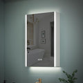WELLFOR 20" x 30" LED Mirrored Bathroom Cabinet, Mirror Medicine Cabinet by WELLFOR