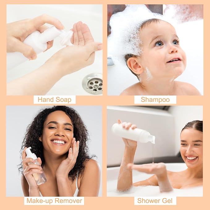 uxcell 4Pcs Empty Foaming Soap Dispenser, 2oz / 60ml Facial Cleanser Foam Bottle - Image 7