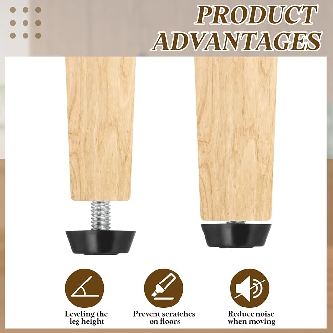 PATIKIL 10 Pcs M6 x 12mm Thread Adjustable Furniture Levelers, Furniture Feet - Image 4