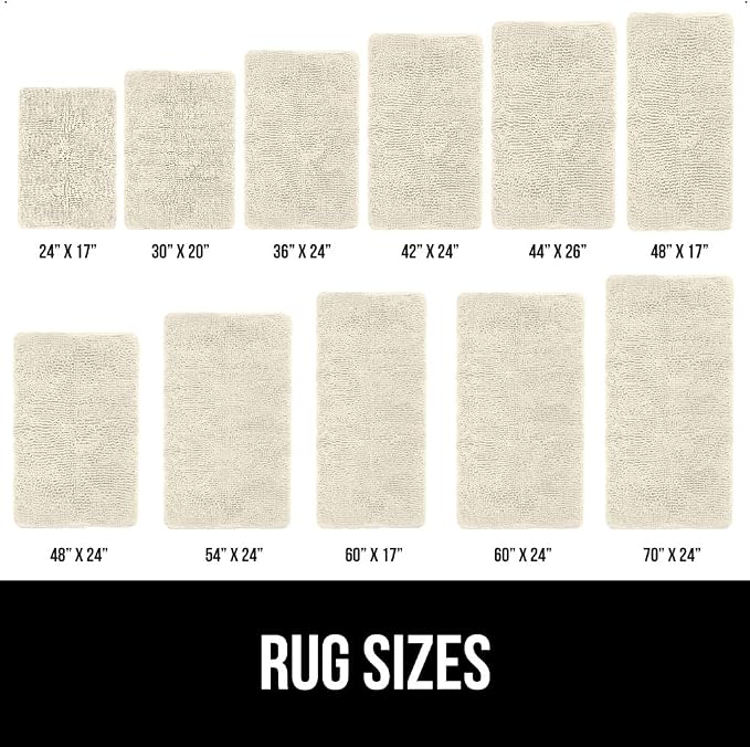 GORILLA GRIP Bath Rug Mat 44x26, Thick Absorbent Chenille, Quick Dry Microfiber - Image 6