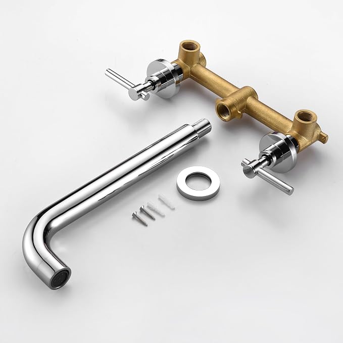 sumerain Bathroom Wall Mount Bath Tub Faucet, Extra Long Spout - Image 6