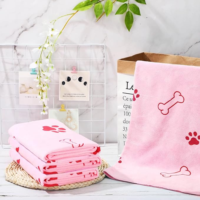 Chumia 4 Pcs Dog Towels for Drying Dog Puppy Bulk Microfiber Absorbent Paw - Image 7