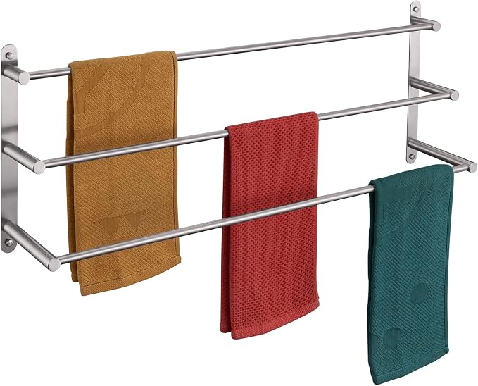 KOKOSIRI Bath Towel Bars 32'' Bathroom 3-Tiers Ladder Towel Rack Wall Mount by KOKOSIRI