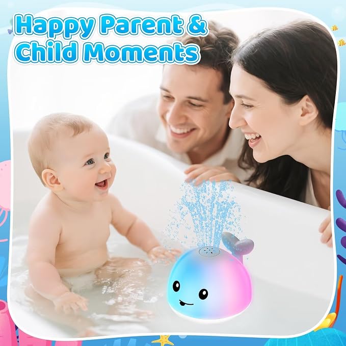 Baby Bath Toys for Kids Ages 1-3 & Babies 6-12 Months, Light Up Whale Sprinkler - Image 7
