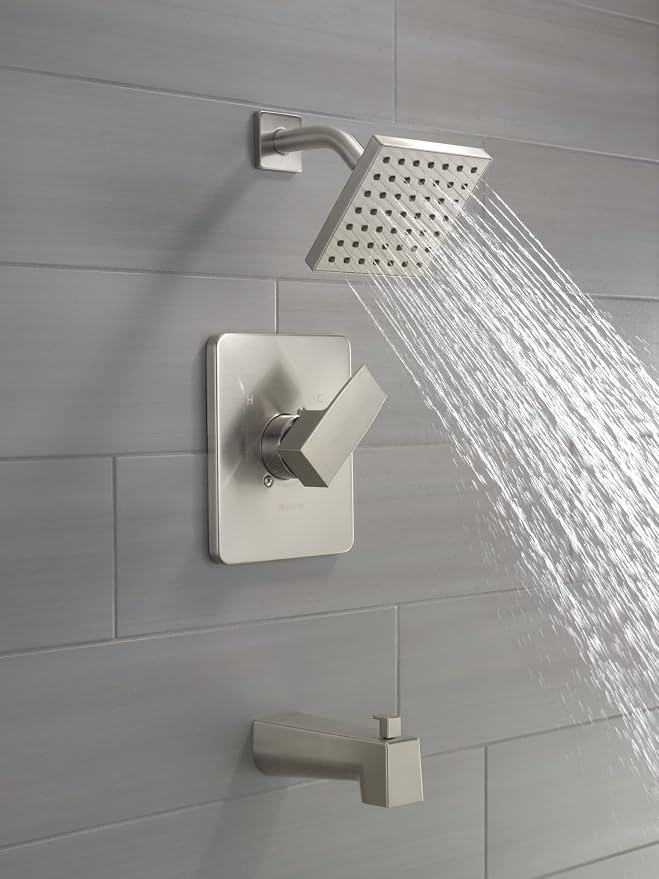 Delta Faucet Modern Brushed Nickel Tub and Shower Trim Kit, Shower Faucet - Image 2