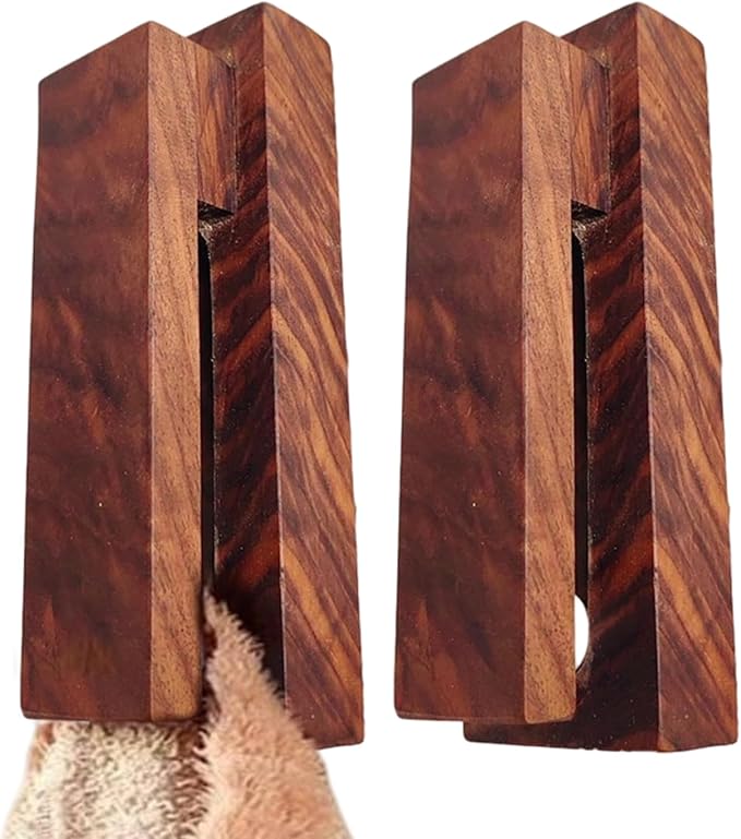 2Pcs Wooden Towel Racks for Bathroom, Wall Mounted Wooden Towel Hooks for by Unknown