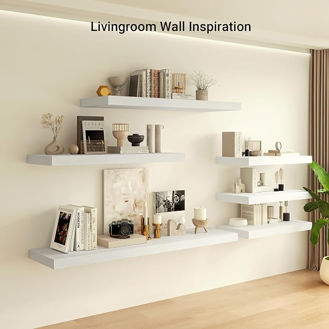 Heimlove 24 x 12 Inch Deep Floating Shelves Wall Mounted - Image 6