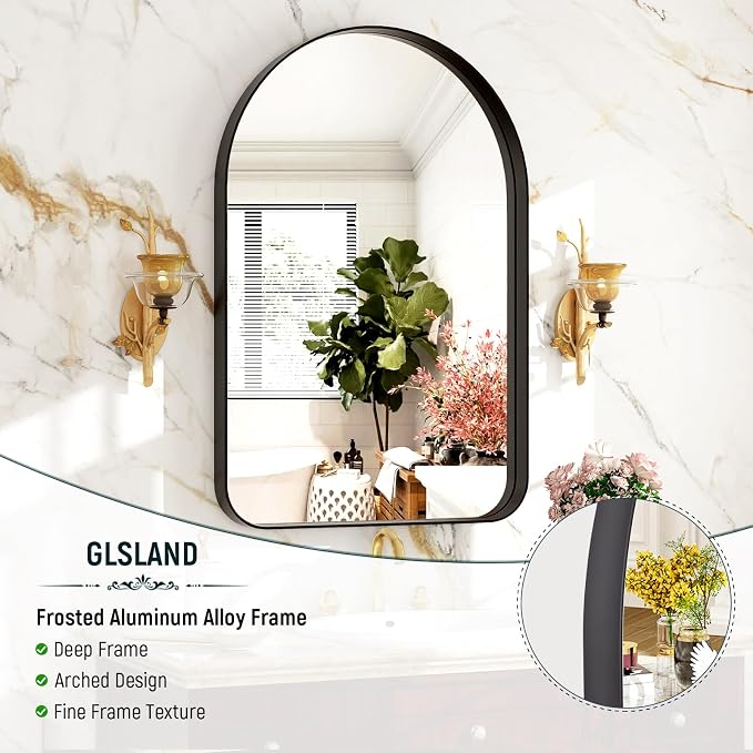 GLSLAND 20”x30“ Arched Bathroom Mirror - Image 4