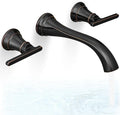 Oil Rubbed Bronze Wall Mount Tub Filler, High Flow Bath Tub Faucet 2 Handles by HOIGY