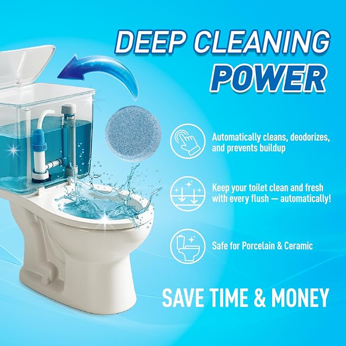 Automatic Toilet Bowl Cleaner Tablets 40 Pack, Long-Lasting Drop-in Tank Tablets - Image 2