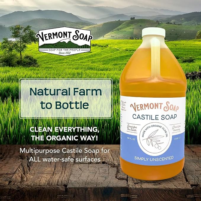 Vermont Castile Soap Unscented, Gentle Liquid Soap - Image 7