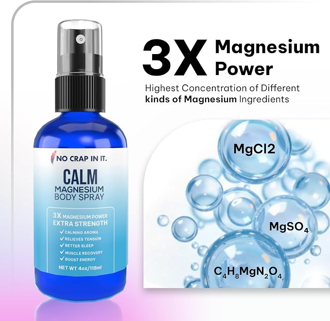 No Crap In It Calm Magnesium Spray Triple Magnesium Power: All Natural - Image 4