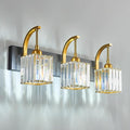 Crystal Vanity Lights 3-Light Black Gold Bathroom Vanity Lights Modern Crystal by FDPBY