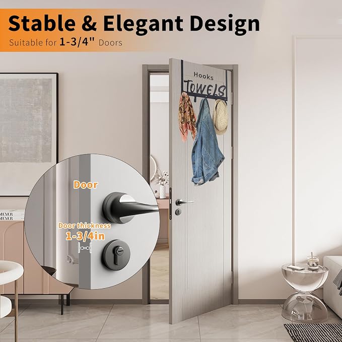Over The Door Hook, Towel Hook for Bathroom, Towel Hanger Door Rack - Image 6