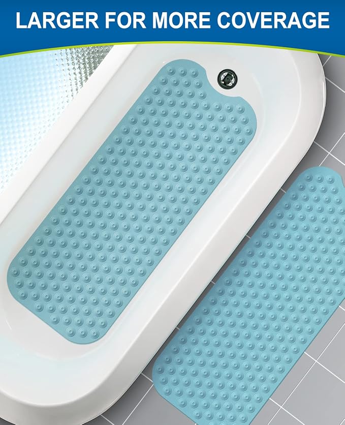 Bligli Bathtub Mat Non-Slip Without Suction Cups, 39x16inch Extra Long Bath Mats - Image 7