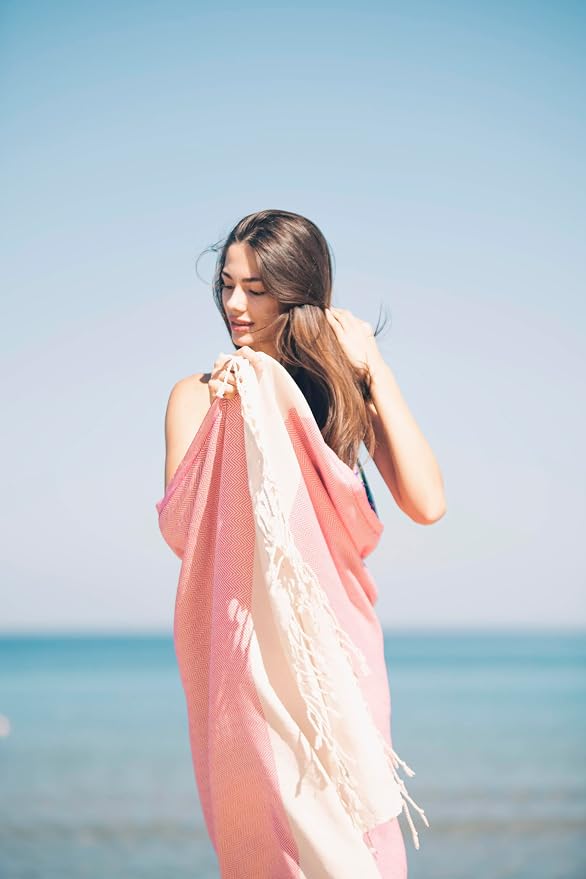 Bazaar Anatolia Turkish Beach Towel 100% Cotton Bath Towels 71x39 Quick Dry - Image 5