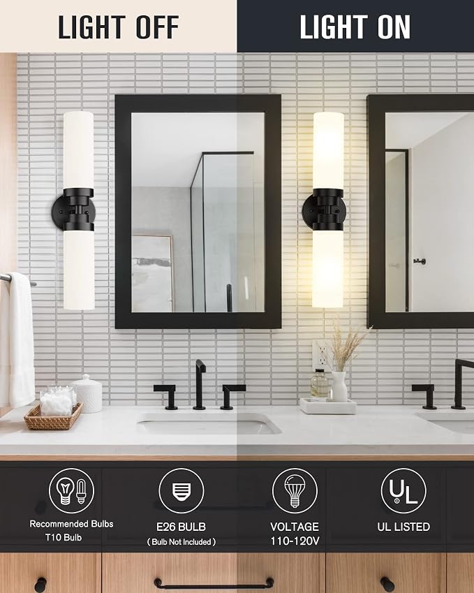 Emak 2 Light Black Vanity Lights - Image 2